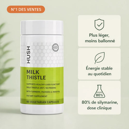 Chardon-Marie Hush 80% de silymarine, plus léger, énergie stable